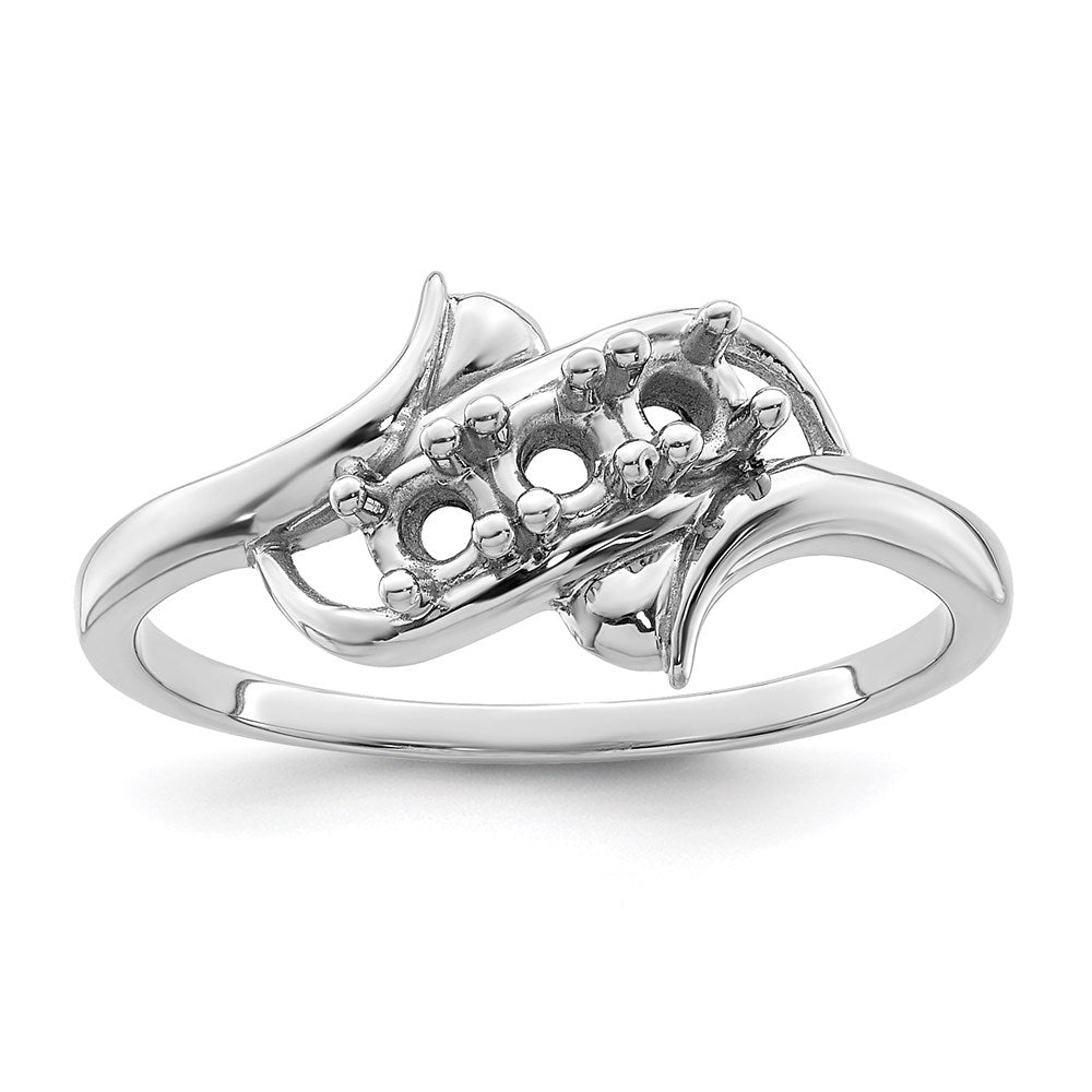 14k White Gold Synthetic Family Jewelry Ring
