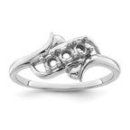 14k White Gold Synthetic Family Jewelry Ring