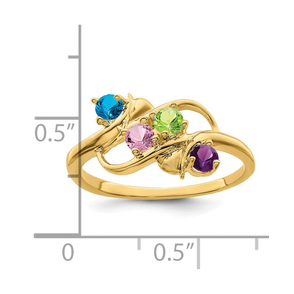 14k Synthetic Family Jewelry Ring