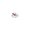 14k White Gold Synthetic Family Jewelry Ring