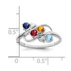 14k White Gold Genuine 4 Stone Mother's Ring