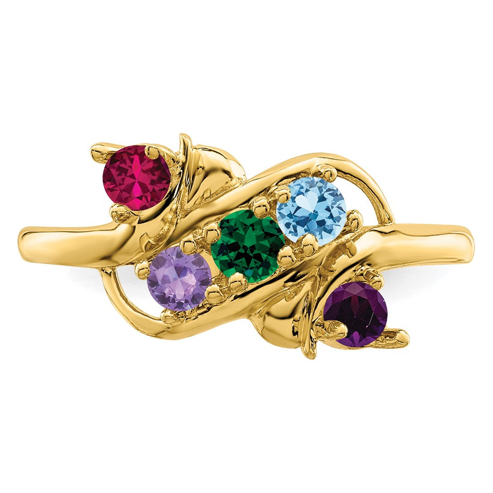 14k Synthetic Family Jewelry Ring