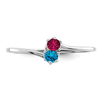 14k White Gold Synthetic Family Jewelry Ring