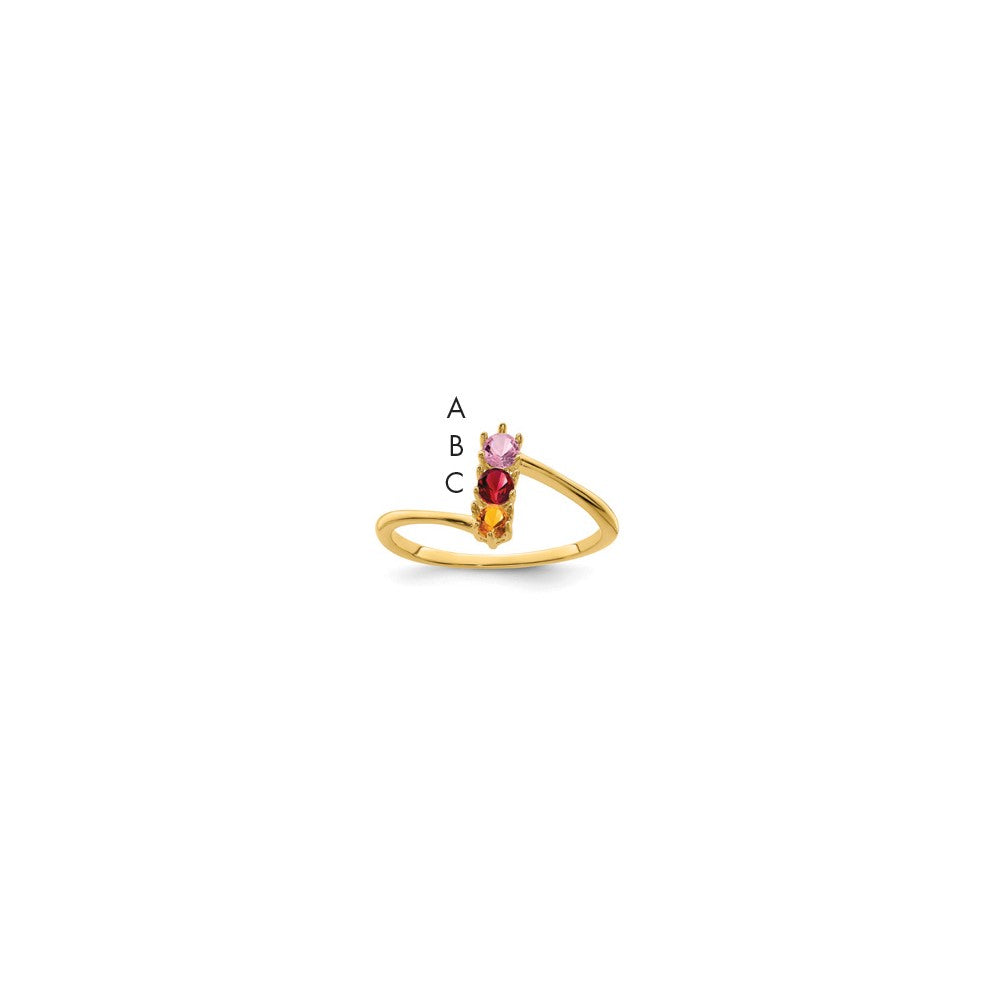 14k Synthetic Family Jewelry Ring