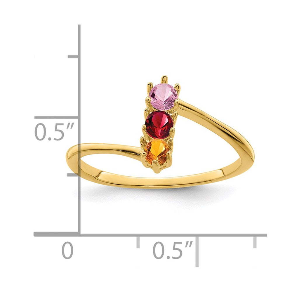 14k Synthetic Family Jewelry Ring
