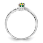 14k White Gold Genuine 3 Stone Mother's Ring