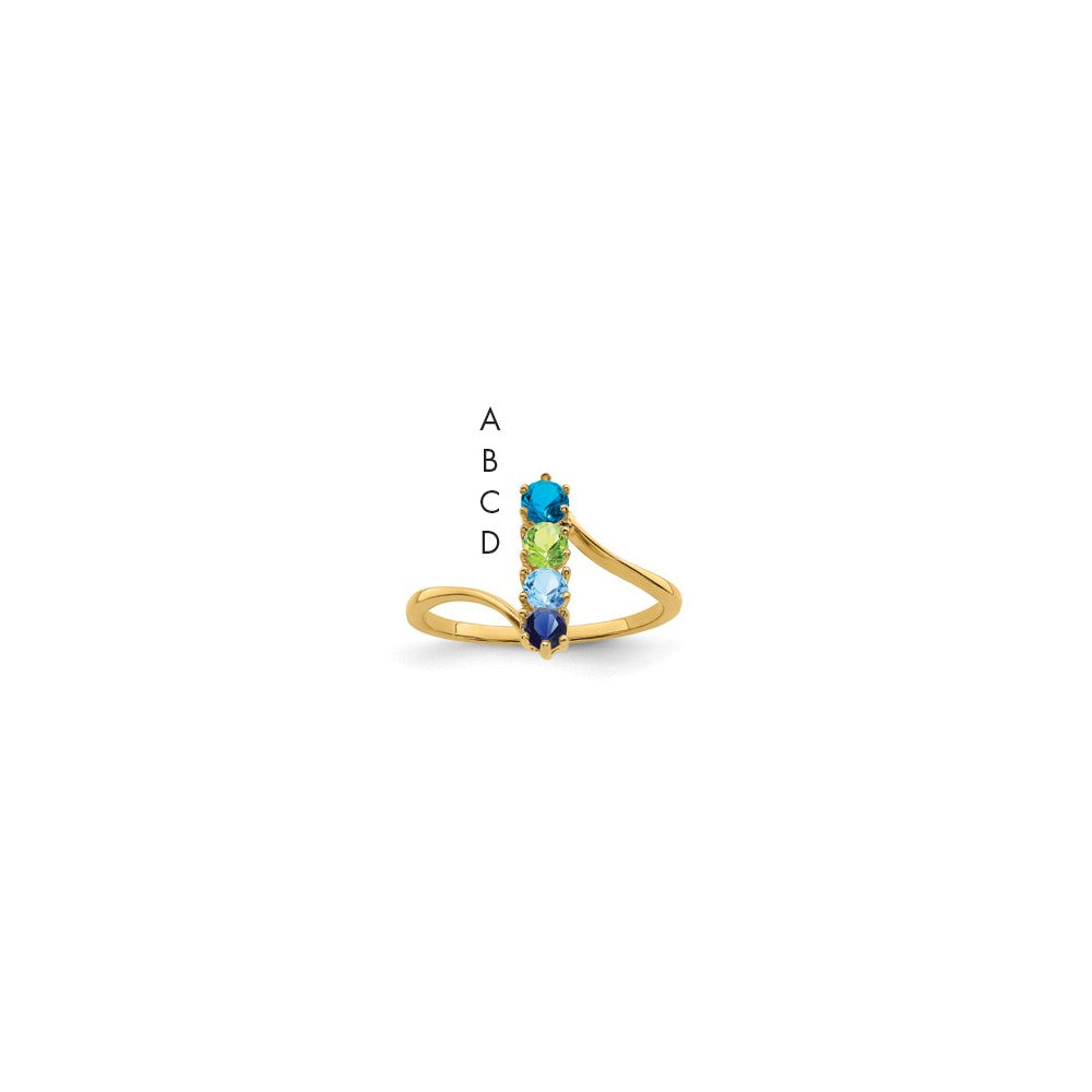14k 3mm Synthetic Family Jewelry Ring