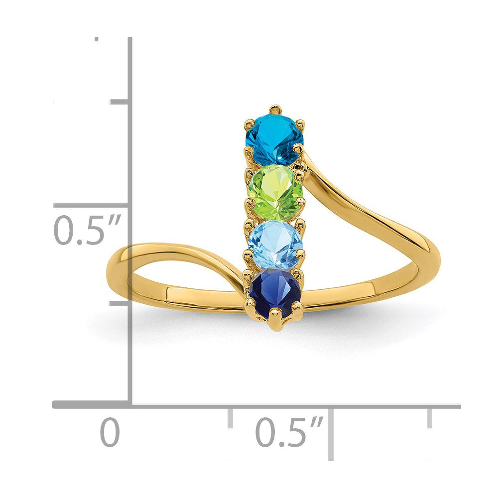 14k Genuine 4 Stone Mother's Ring