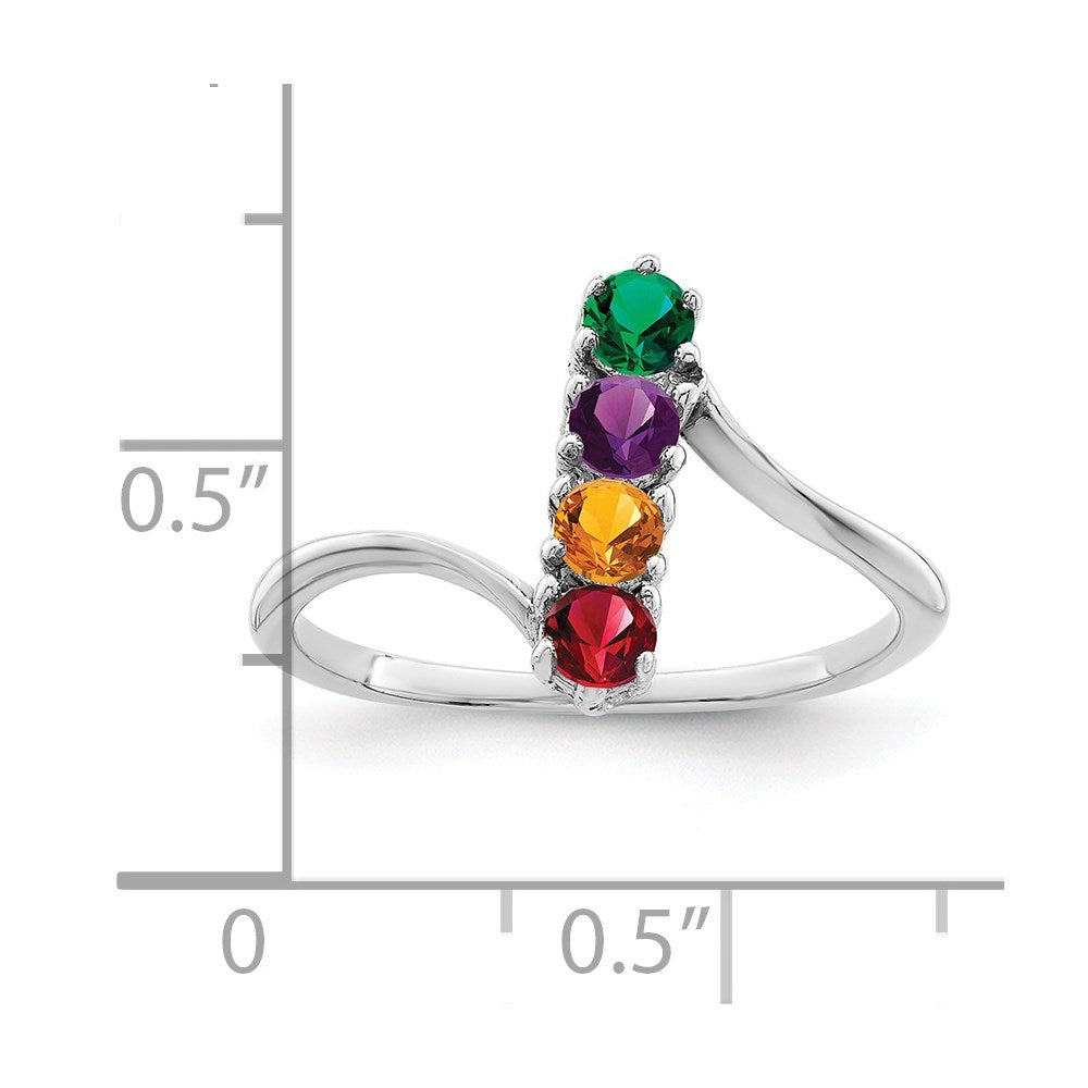 14k White Gold Family Jewelry Ring