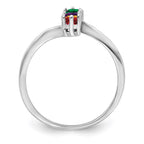 14k White Gold Synthetic Family Jewelry Ring