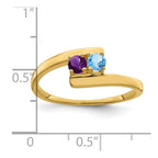 14k Genuine 2 Stone Mother's Ring
