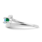 14k White Gold Synthetic Family Jewelry Ring