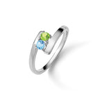 14k White Gold Synthetic Family Jewelry Ring