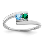 14k White Gold Synthetic Family Jewelry Ring