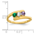 14k Genuine 3 Stone Mother's Ring