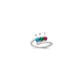 14k White Gold Genuine 3 Stone Mother's Ring