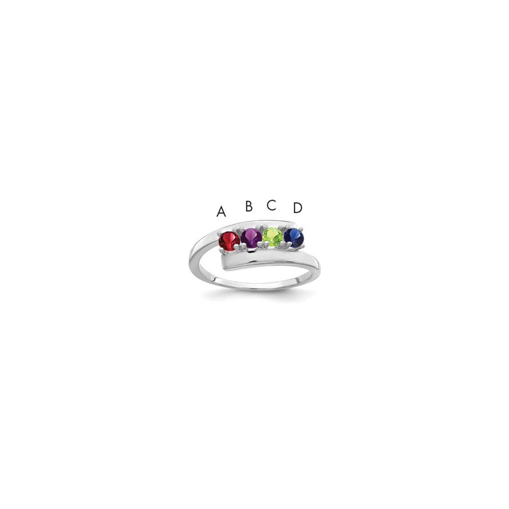 14k White Gold 2.5mm Synthetic Family Jewelry Ring