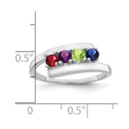 14k White Gold 2.5mm Synthetic Family Jewelry Ring