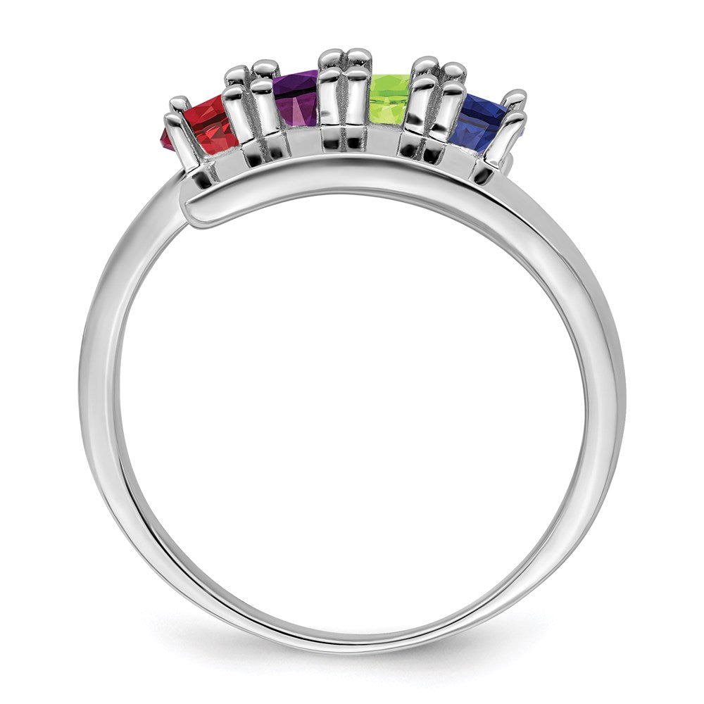 14k White Gold 2.5mm Synthetic Family Jewelry Ring