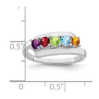 14k White Gold Synthetic Family Jewelry Ring
