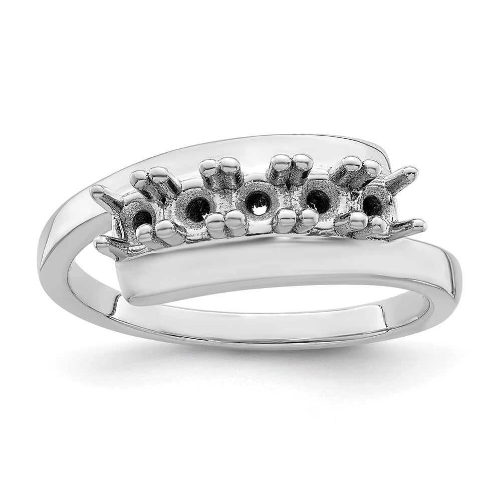 14k White Gold Genuine 5 Stone Mother's Ring