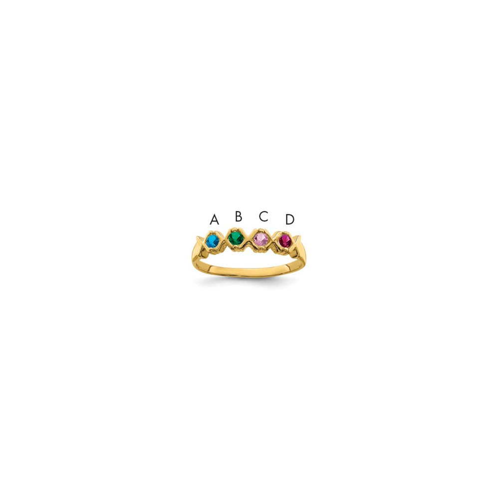 14k Synthetic Family Jewelry Ring