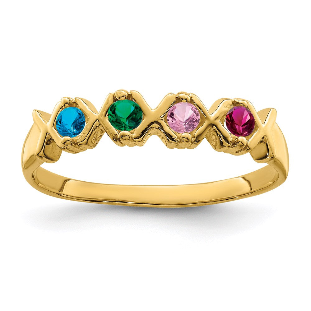 14k Genuine 4 Stone Mother's Ring