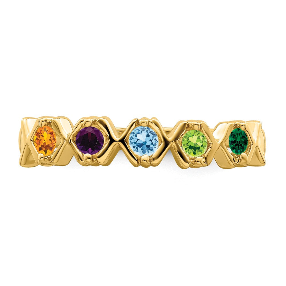 14k Synthetic Family Jewelry Ring