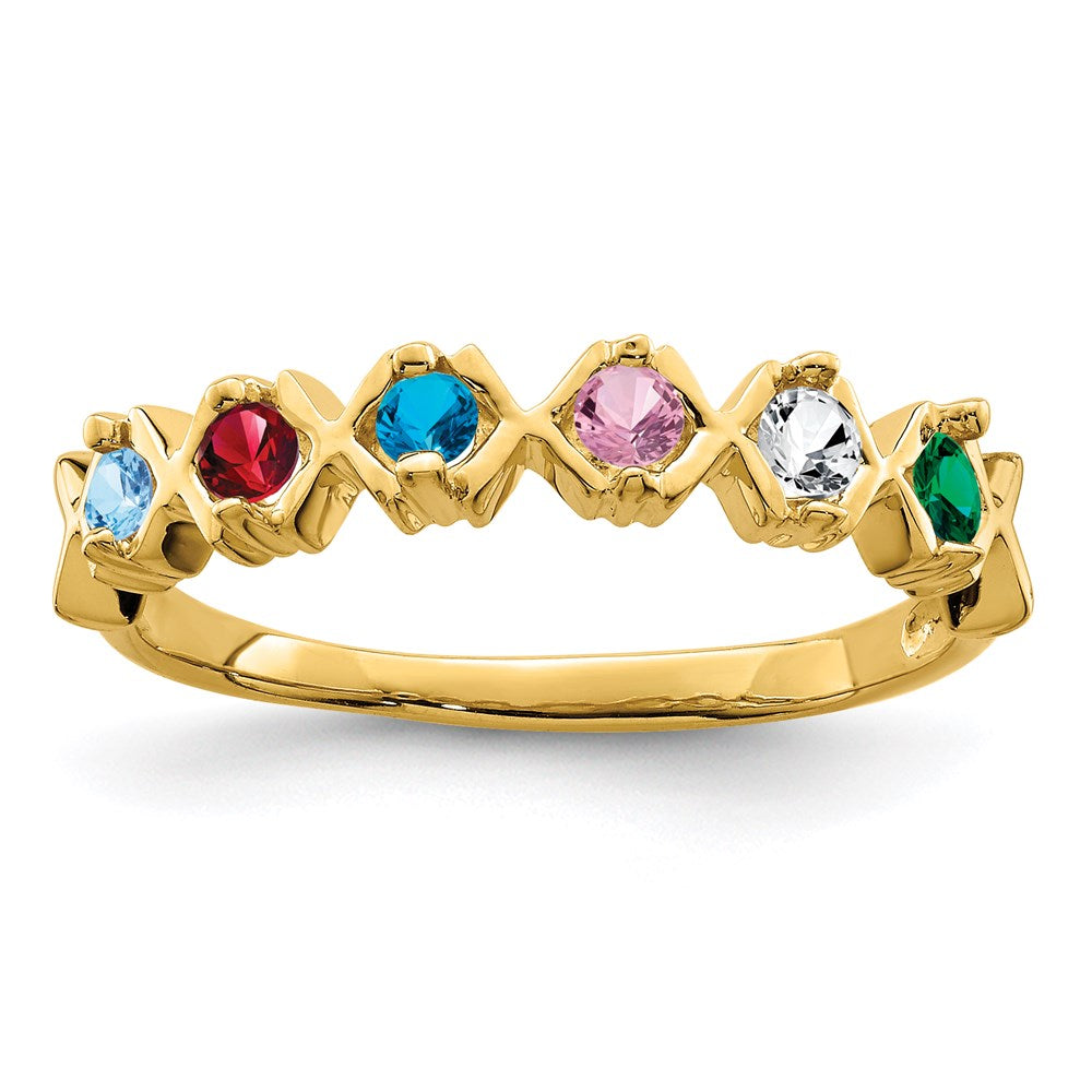 14k Synthetic Family Jewelry Ring