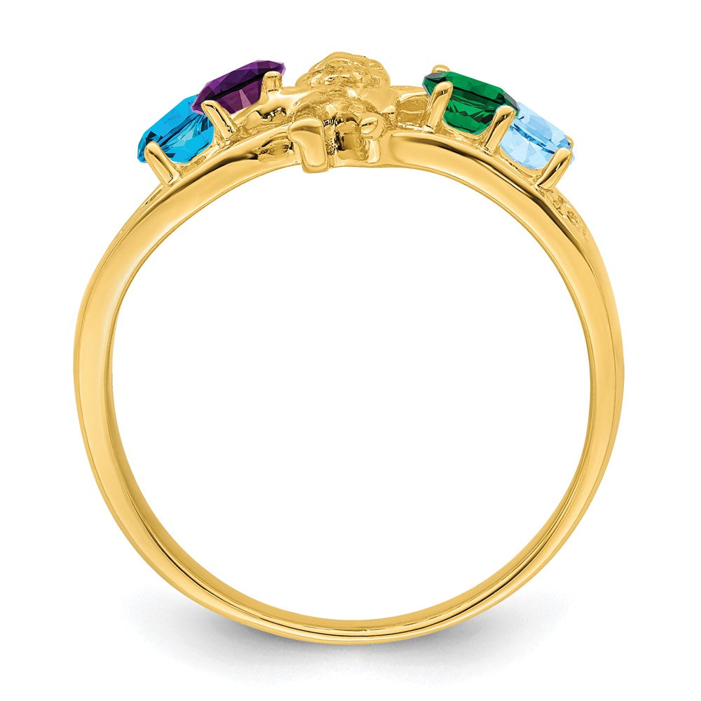 14k Synthetic Family Jewelry Ring