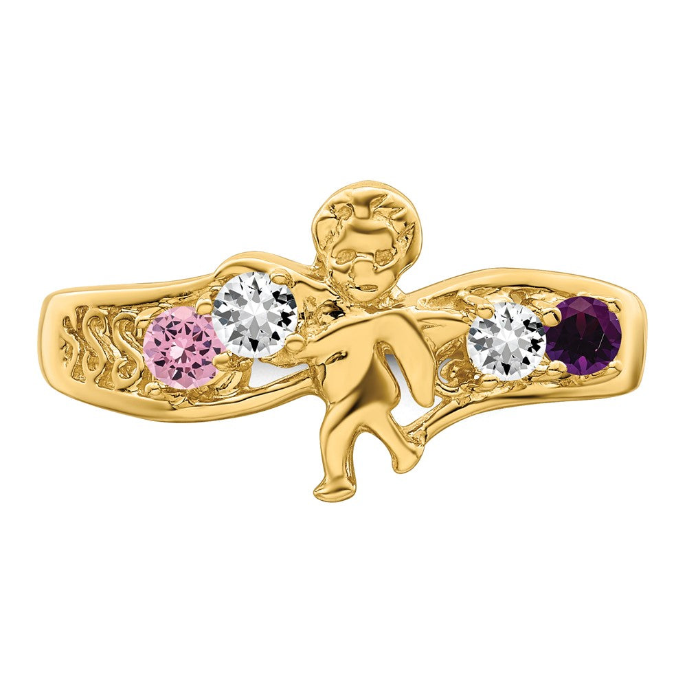 14k Synthetic Family Jewelry Ring