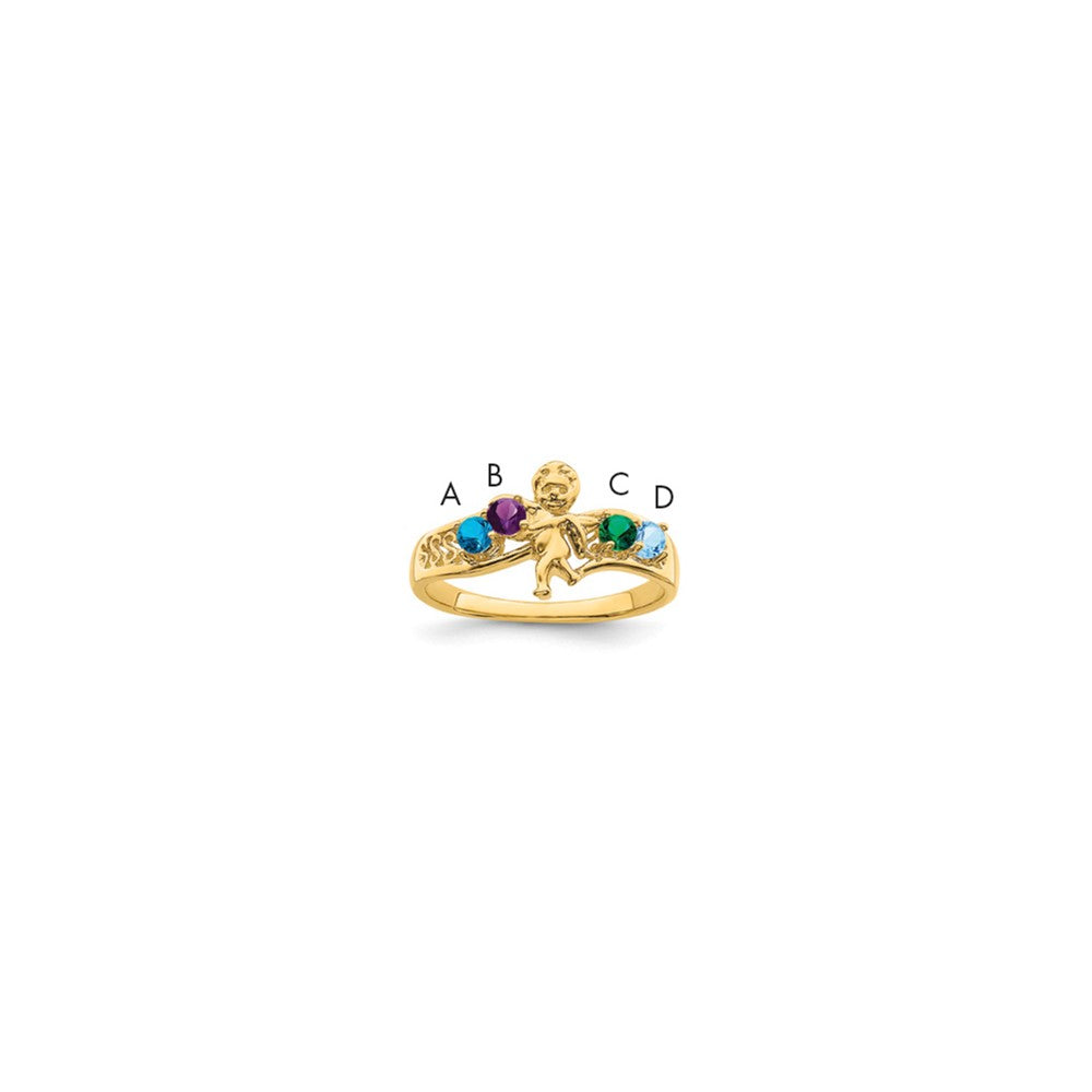 14k Synthetic Family Jewelry Ring