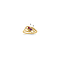 14k Genuine 2 Stone Mother's Ring