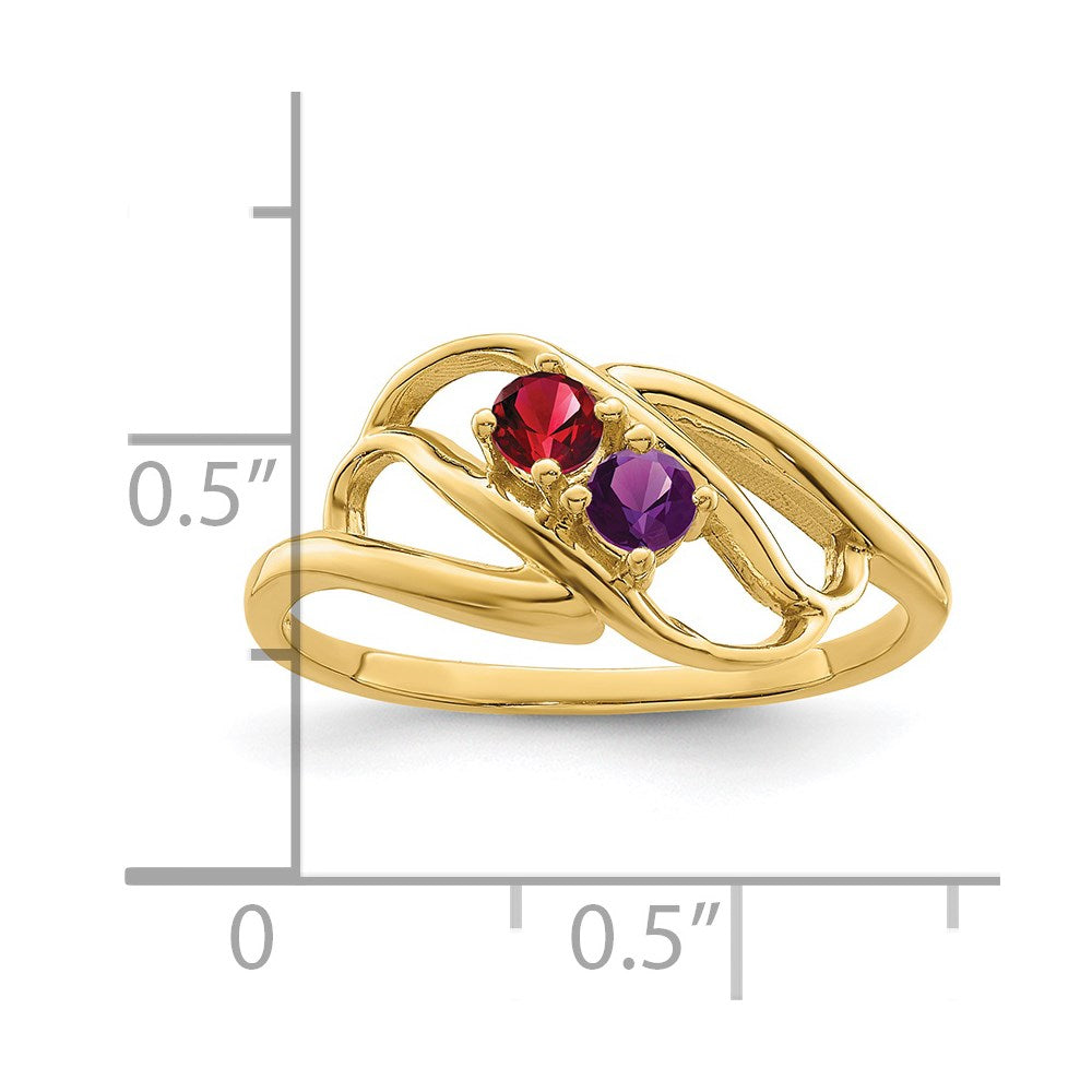 14k Synthetic Family Jewelry Ring