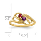 14k Genuine 2 Stone Mother's Ring