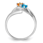 14k White Gold Synthetic Family Jewelry Ring