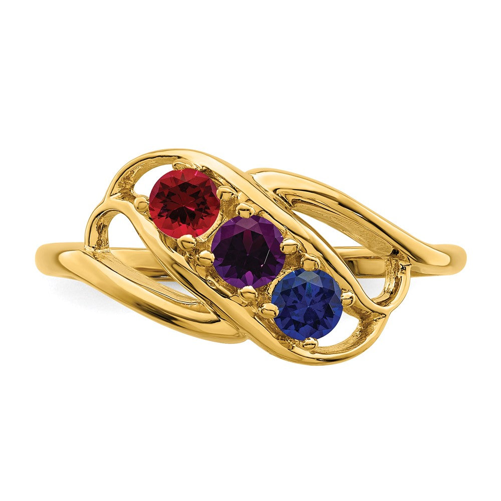 14k Synthetic Family Jewelry Ring