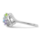 14k White Gold 2.5mm Synthetic Family Jewelry Ring