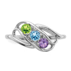 14k White Gold 2.5mm Synthetic Family Jewelry Ring