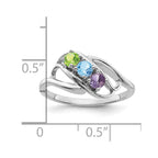 14k White Gold 2.5mm Synthetic Family Jewelry Ring