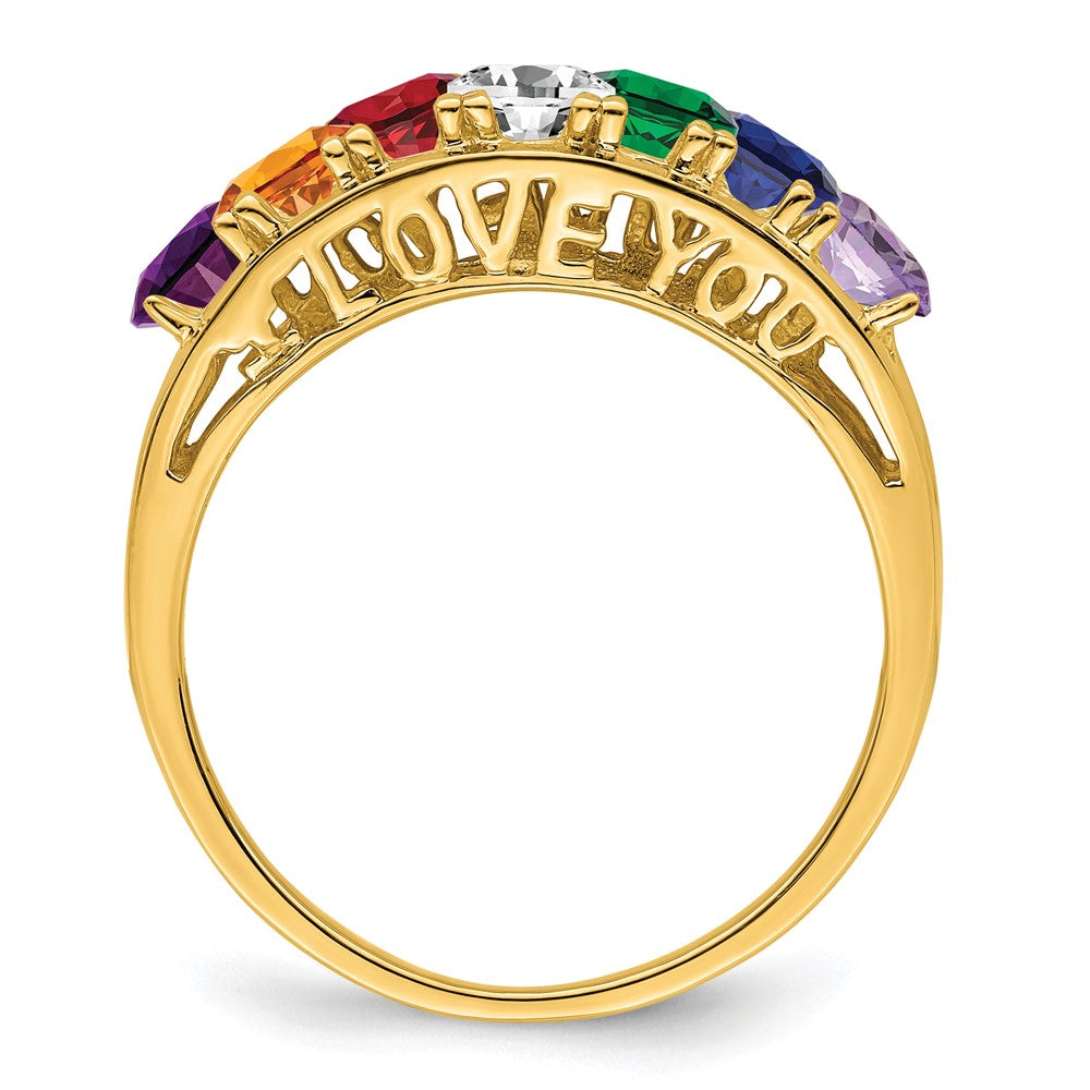 14kw Synthetic Family Jewelry Ring