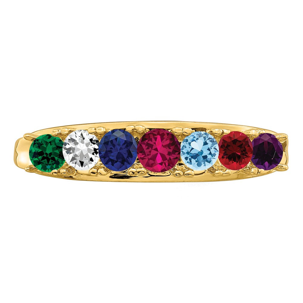 14kw Synthetic Family Jewelry Ring