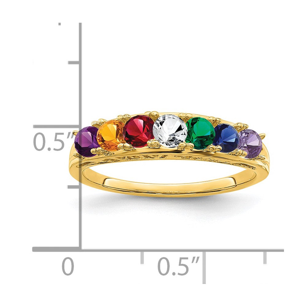 14kw Synthetic Family Jewelry Ring