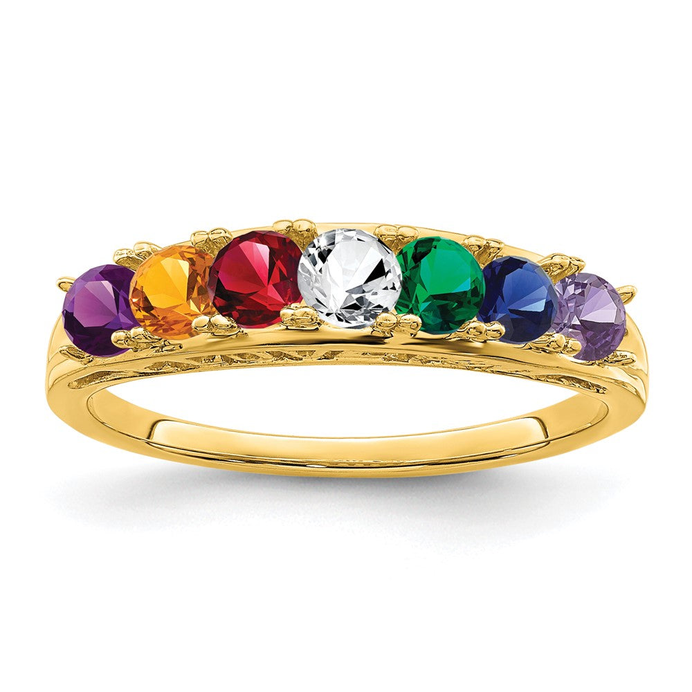 14kw Synthetic Family Jewelry Ring