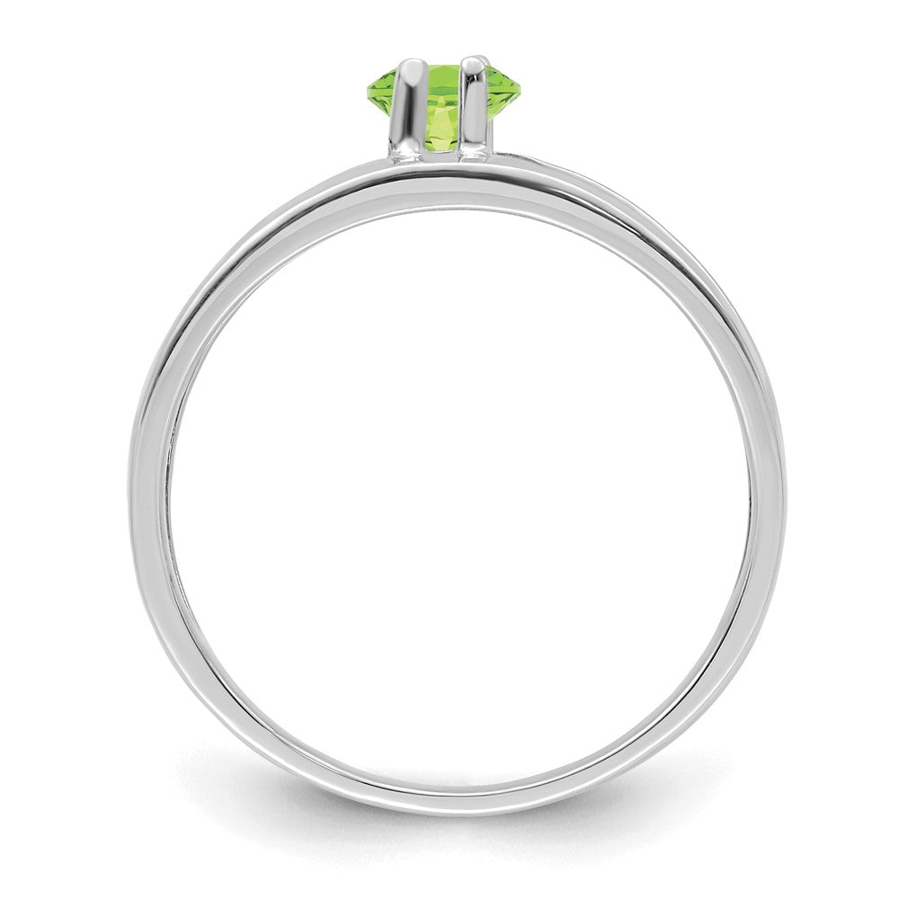 14k White Gold Genuine 1 Stone Mother's Ring