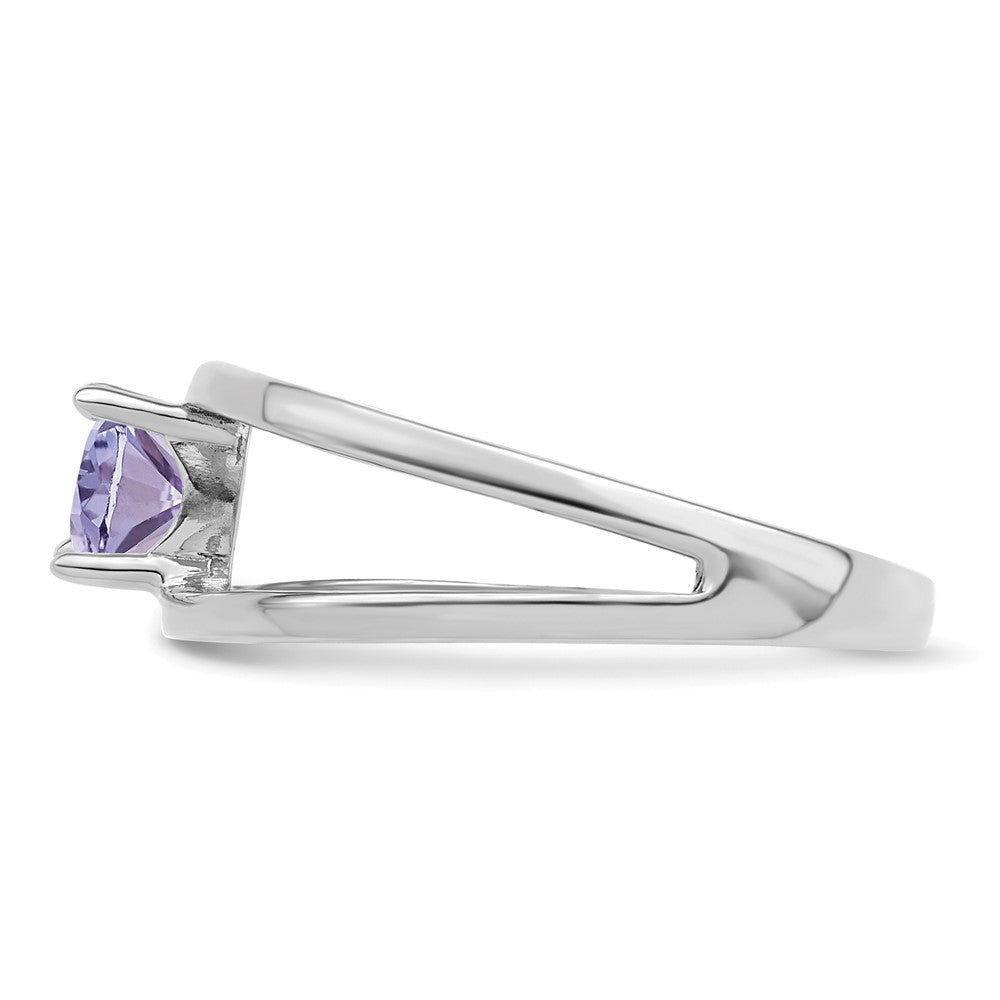 14k White Gold Genuine 1 Stone Mother's Ring