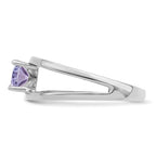 14k White Gold Genuine 1 Stone Mother's Ring