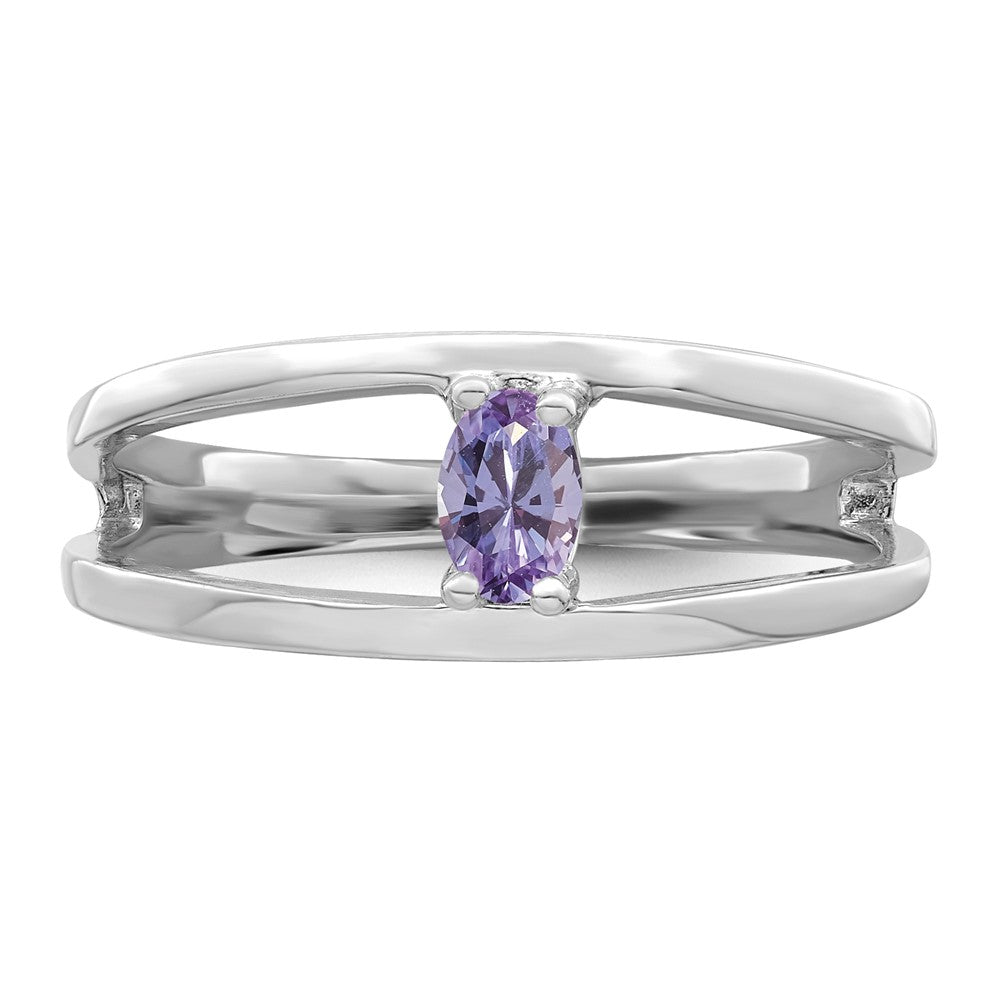 14k White Gold Synthetic Family Jewelry Ring