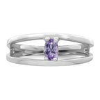 14k White Gold Synthetic Family Jewelry Ring