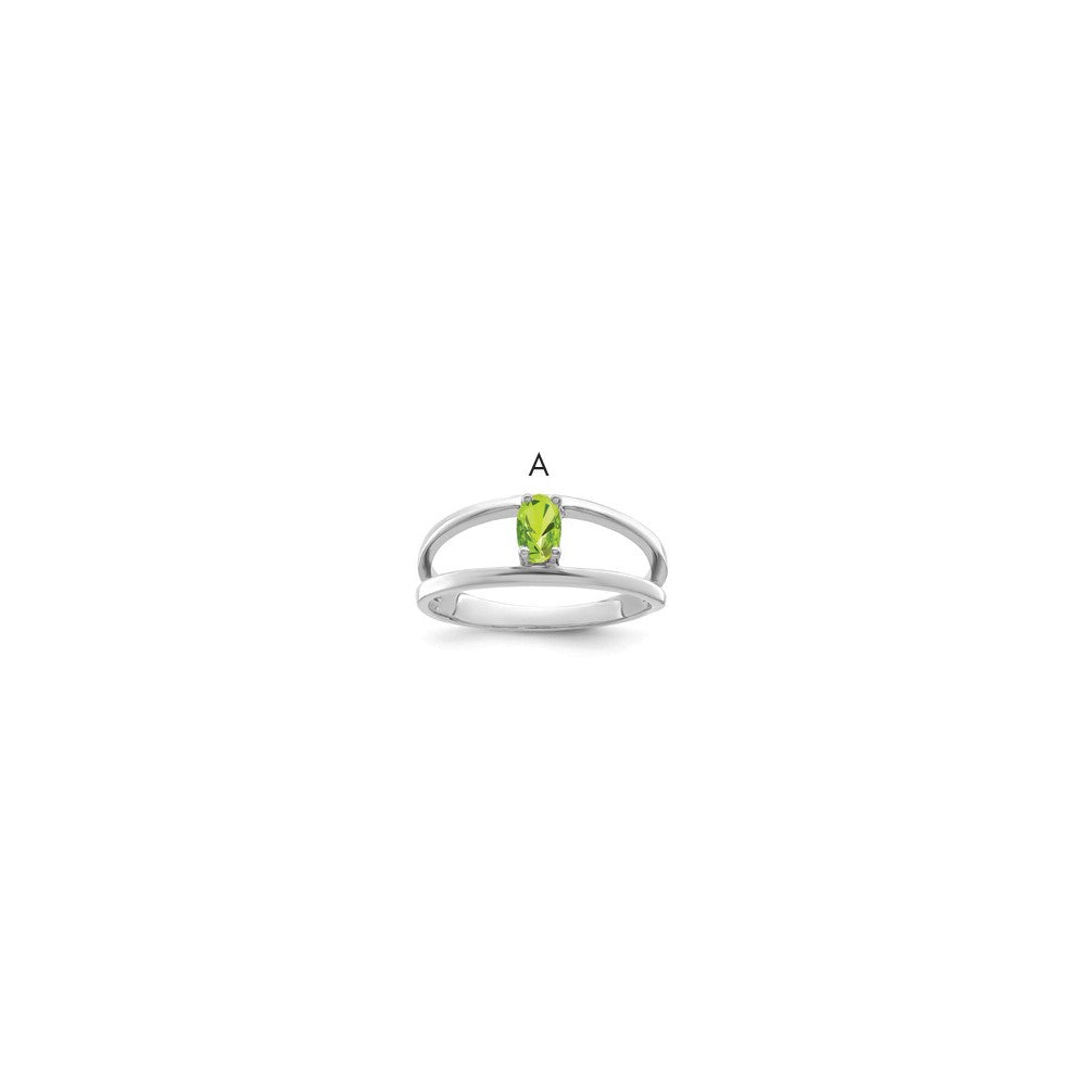 14k White Gold Genuine 1 Stone Mother's Ring